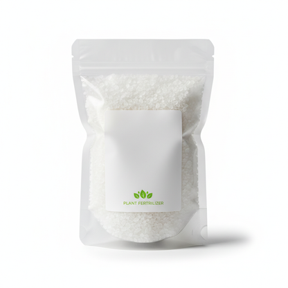 Epsom salt crystals in transparent resealable pouch