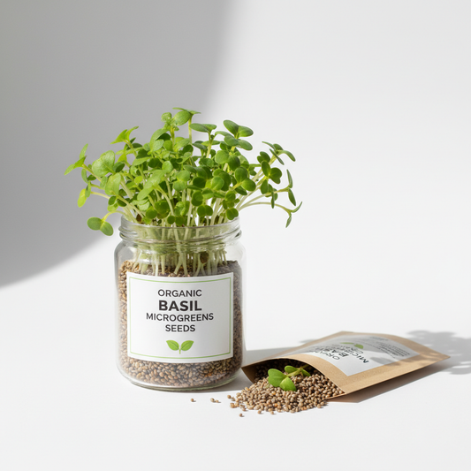 Basil Microgreens Organic Seeds - Easy to Grow Indoors