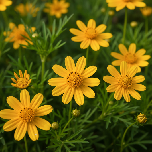 Coreopsis Tickseed Golden Yellow Flowers Close-up