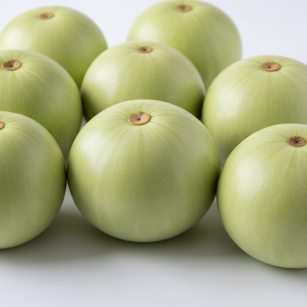 Round Bottle Gourd Gol Ghiya fresh pale green spherical gourds