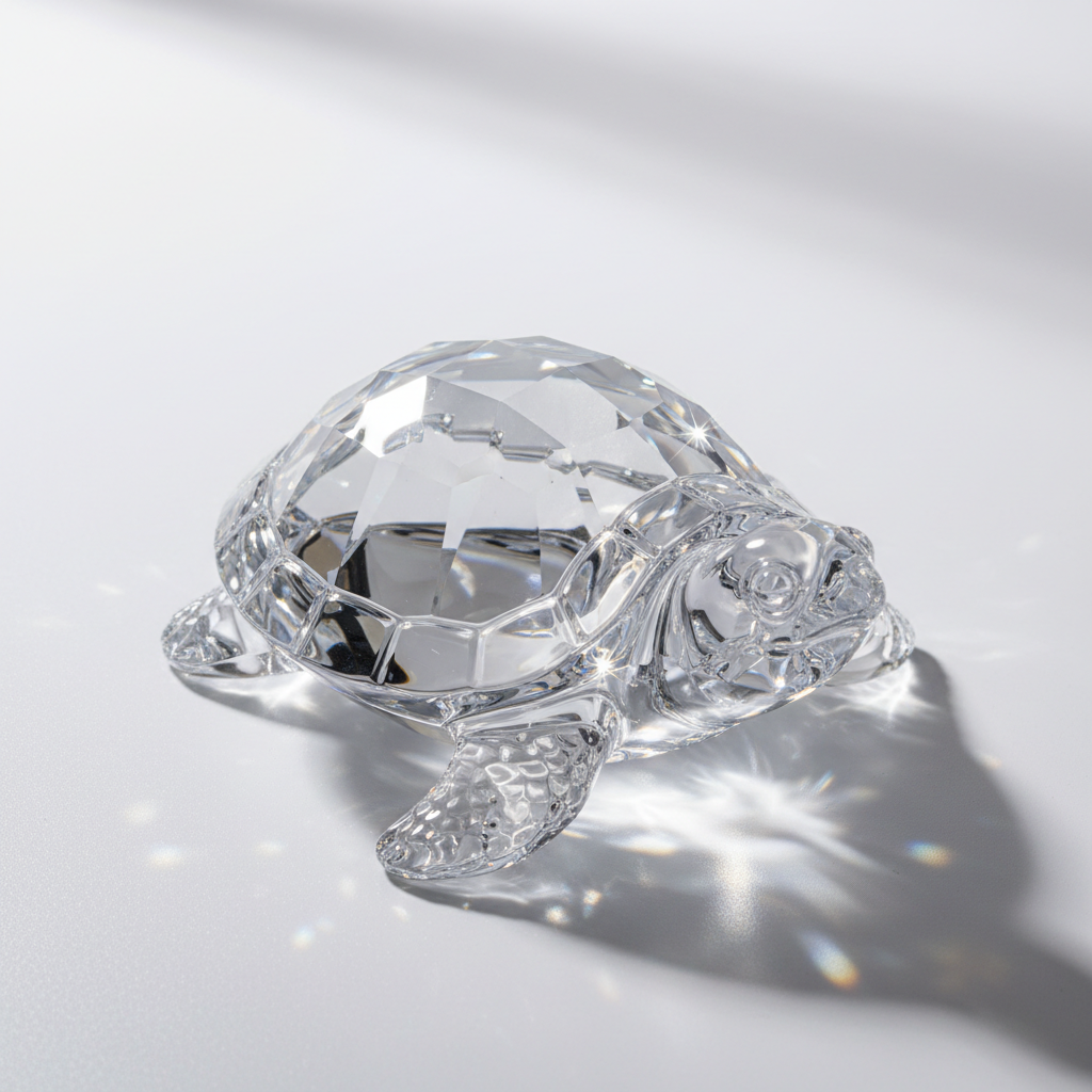 Crystal Glass Turtle Figurine – Feng Shui Decorative Showpiece