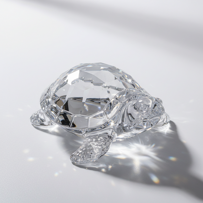 Crystal Glass Turtle Figurine – Feng Shui Decorative Showpiece