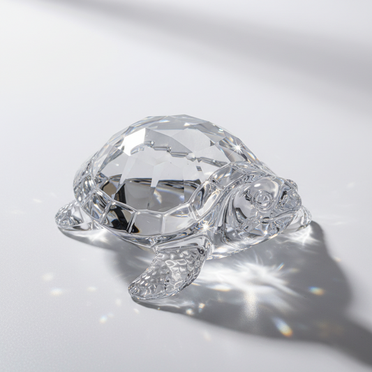Crystal Glass Turtle Figurine – Feng Shui Decorative Showpiece