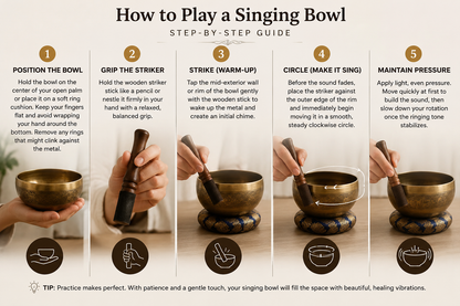 Singing Bowl Buddhist Prayer Instrument With Striker Stick | OM Bell | OM Bowl | Meditation Bowl | Music Therapy (Black)